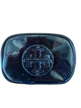Tory Burch Black Patent Embossed Logo Pouch
